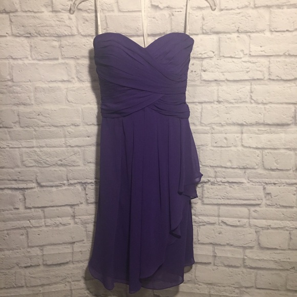 David’s Bridal Chiffon Dress with Front Cascade - Picture 2 of 8